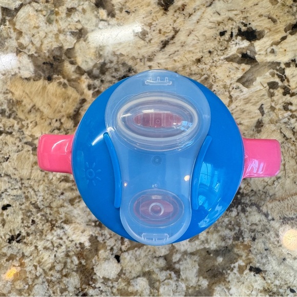 Playtex Pink and Blue Toddler Sippy Cup With Handles - Picture 3 of 4